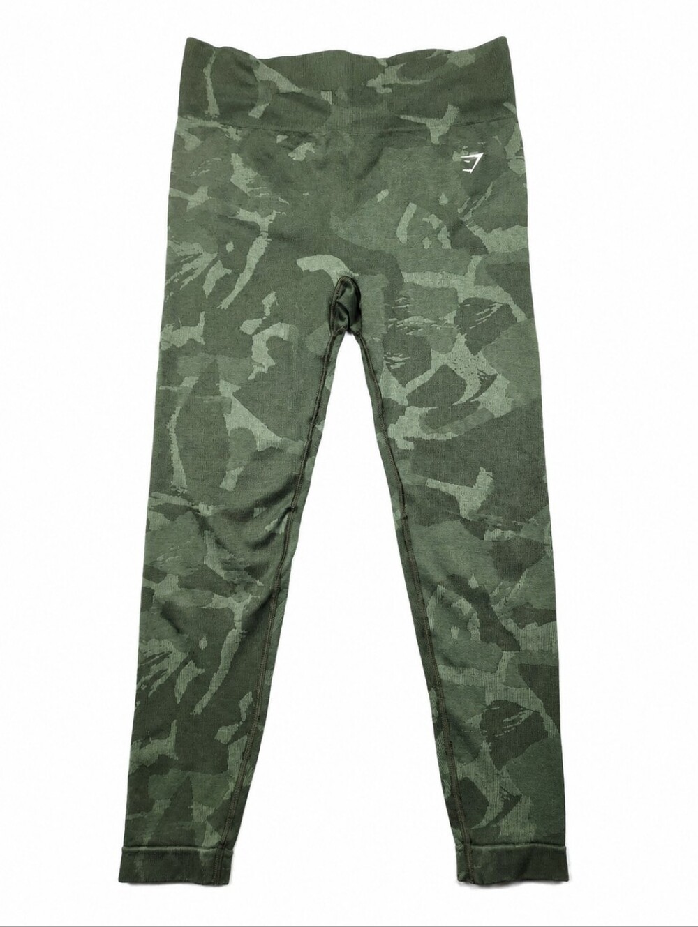 Gymshark Adapt Camo Seamless Leggings Medium Green High Rise Workout EUC